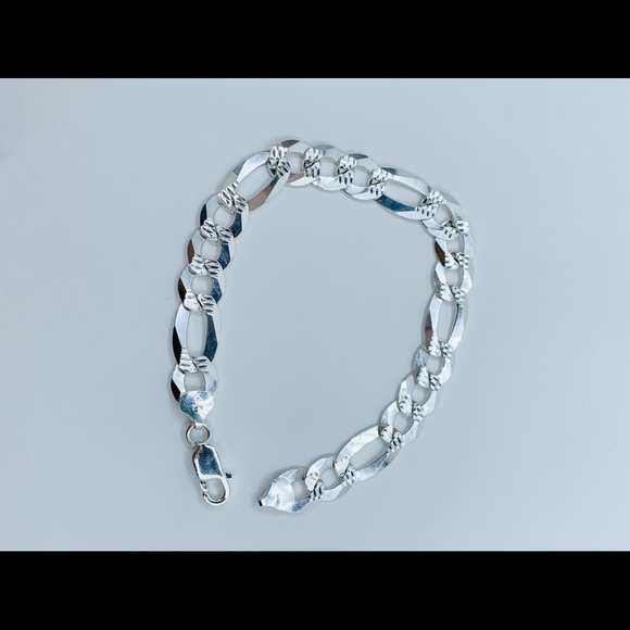 Sterling Silver 925 Men's Bracelet 9” 11mm - Picture 12 of 13